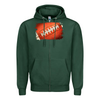 Sports Green Football Brushstroke Zipper Hoodie - RanaPortraitStore