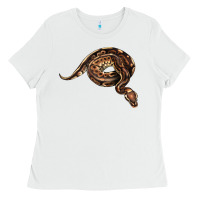 White Royal Ball Python Illustrations Ladies Tee - LillyAllenDesigns