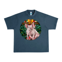 Midnight Navy christmas pig Urban Heavy Tee - LillyAllenDesigns