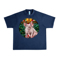Navy christmas pig Urban Heavy Tee - LillyAllenDesigns
