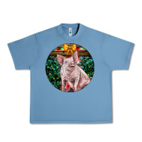 Pebble Blue christmas pig Urban Heavy Tee - LillyAllenDesigns