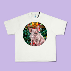 Christmas Pig Urban Heavy Tee Designed By Lillyallendesigns