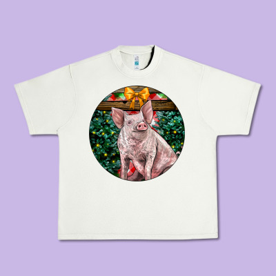 Christmas Pig Urban Heavy Tee Designed By Lillyallendesigns