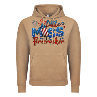 Little Miss Firecracker 4th Of July Vintage Hoodie | Teevron