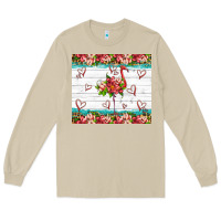 Mushroom flamingo with tropical flowers Long Sleeve Tee - Artiststas