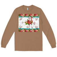Toasted Coconut flamingo with tropical flowers Long Sleeve Tee - Artiststas