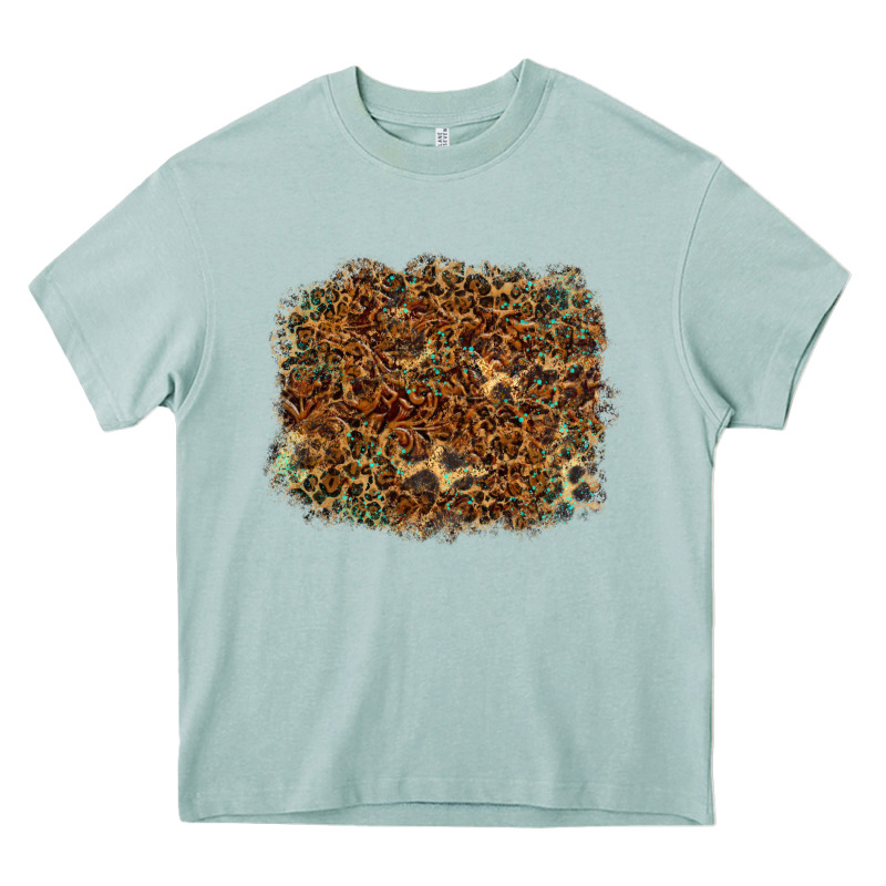 Leopard Leather Turquoise Background Heavy Core Tee by RanaPortraitStore | Teevron