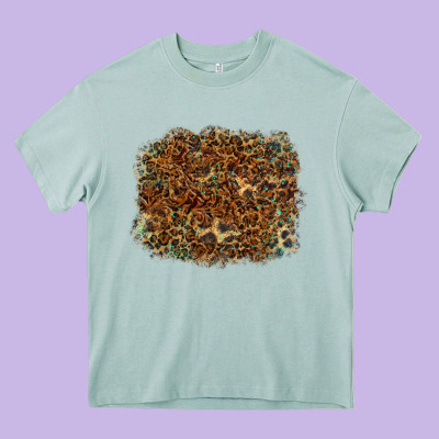 Leopard Leather Turquoise Background Heavy Core Tee Designed By Ranaportraitstore