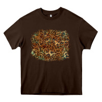 Chocolate Brown leopard leather turquoise background Heavy Core Tee - RanaPortraitStore