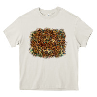 Cream leopard leather turquoise background Heavy Core Tee - RanaPortraitStore