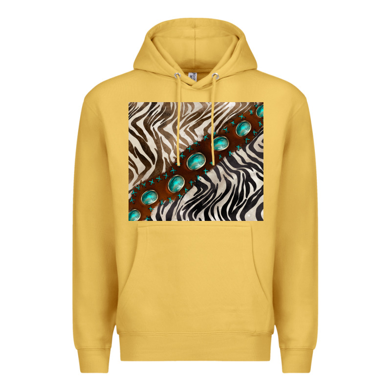 Zebra Gemstone Leather Premium Hoodie by BarkalooDesign | Teevron