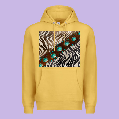 Zebra Gemstone Leather Premium Hoodie Designed By Barkaloodesign