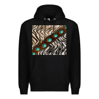 Black zebra gemstone leather Premium Hoodie - BarkalooDesign
