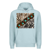 Blue Mist zebra gemstone leather Premium Hoodie - BarkalooDesign