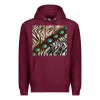 Burgundy zebra gemstone leather Premium Hoodie - BarkalooDesign