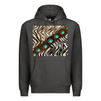 Charcoal Heather zebra gemstone leather Premium Hoodie - BarkalooDesign