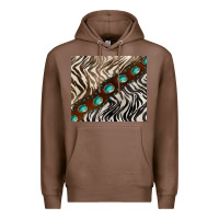 Chestnut zebra gemstone leather Premium Hoodie - BarkalooDesign
