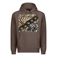Coffee zebra gemstone leather Premium Hoodie - BarkalooDesign