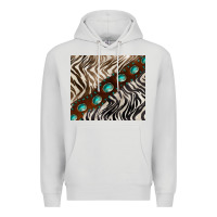 Dove Grey zebra gemstone leather Premium Hoodie - BarkalooDesign