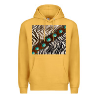 Mustard zebra gemstone leather Premium Hoodie - BarkalooDesign