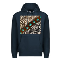 Navy zebra gemstone leather Premium Hoodie - BarkalooDesign