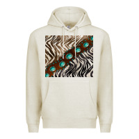 Oatmeal Heather zebra gemstone leather Premium Hoodie - BarkalooDesign