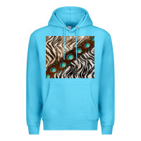 Ocean Blue zebra gemstone leather Premium Hoodie - BarkalooDesign