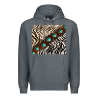Rock zebra gemstone leather Premium Hoodie - BarkalooDesign