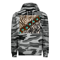 Slate Camo zebra gemstone leather Premium Hoodie - BarkalooDesign