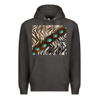Smoke zebra gemstone leather Premium Hoodie - BarkalooDesign