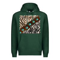 Sports Green zebra gemstone leather Premium Hoodie - BarkalooDesign