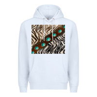 White zebra gemstone leather Premium Hoodie - BarkalooDesign