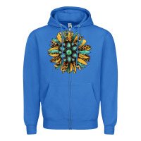 True Royal Gemstone Sunflower Zipper Hoodie - RanaPortraitStore