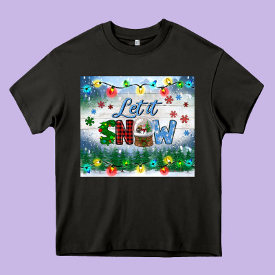 Let It Snow Tumbler Heavy Core Tee Designed By Bundleandbundleshop