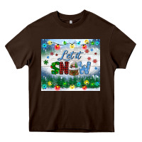 Chocolate Brown let it snow tumbler Heavy Core Tee - BundleAndBundleShop
