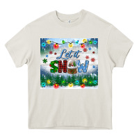 Cream let it snow tumbler Heavy Core Tee - BundleAndBundleShop