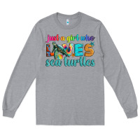 Heather Grey just a girl who loves sea turtle Long Sleeve Tee - Artiststas