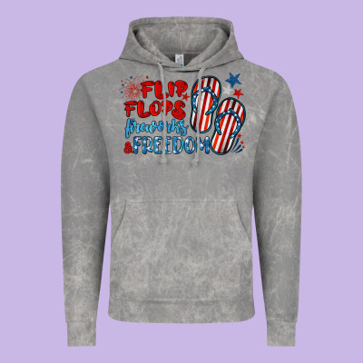 Flip Flops Fireworks & Freedom Vintage Hoodie Designed By Barkaloodesign