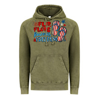 Vintage Olive flip flops fireworks & freedom Vintage Hoodie - BarkalooDesign