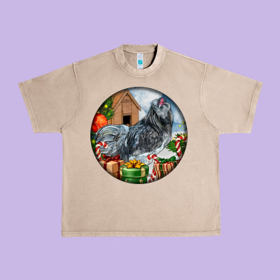 Ameraucana Rooster Christmas Urban Heavy Tee Designed By Lillyallendesigns