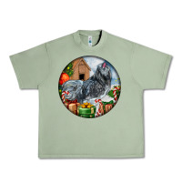 Oil Green ameraucana rooster christmas Urban Heavy Tee - LillyAllenDesigns