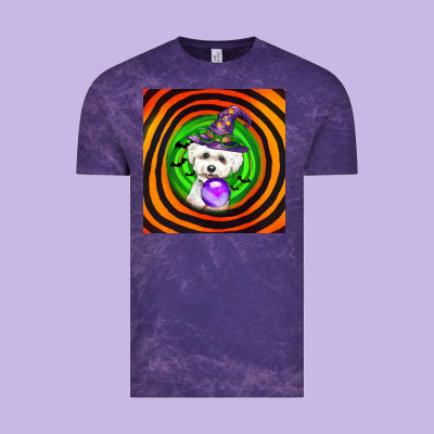 Halloween Bichons Frise Dog Vintage Tee Designed By Lillyallendesigns