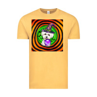 Vintage Mustard halloween bichons frise dog Vintage Tee - LillyAllenDesigns