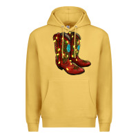 Antique Gold cowboy boots christmas Premium Hoodie - RanaPortraitStore