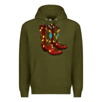 Army Green cowboy boots christmas Premium Hoodie - RanaPortraitStore