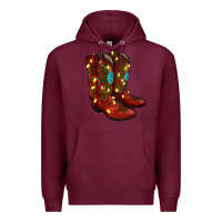 Burgundy cowboy boots christmas Premium Hoodie - RanaPortraitStore