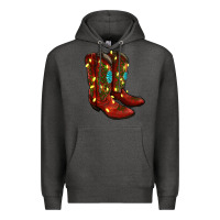 Charcoal Heather cowboy boots christmas Premium Hoodie - RanaPortraitStore