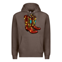 Coffee cowboy boots christmas Premium Hoodie - RanaPortraitStore