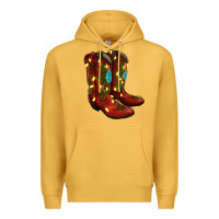 Mustard cowboy boots christmas Premium Hoodie - RanaPortraitStore