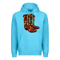 Ocean Blue cowboy boots christmas Premium Hoodie - RanaPortraitStore